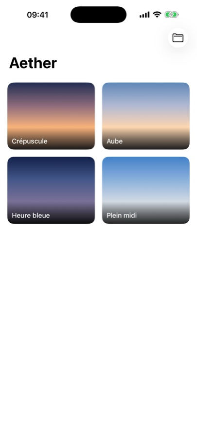 The gallery of four curated landscapes.